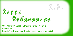 kitti urbanovics business card